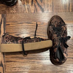 MM6 Maison Martin Margiela Black and Brown Snake Print Sneakers